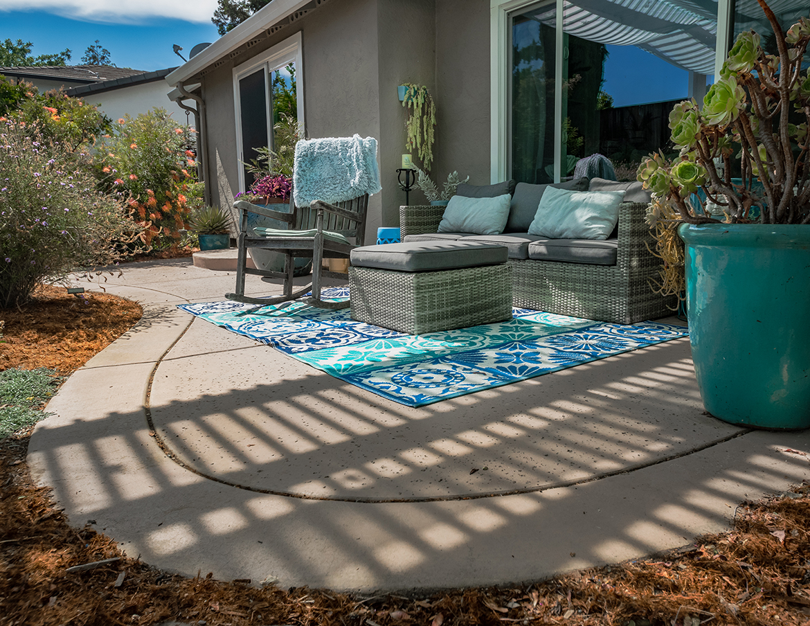 Patio Seating with Blue Hues