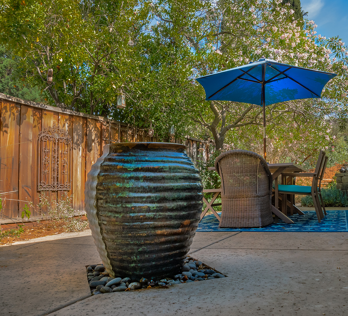 Blue Jar Vase and Seating Area